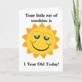 Sunshine First Birthday Kaart (Voorkant)