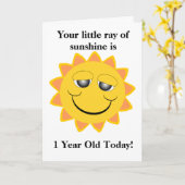 Sunshine First Birthday Kaart (Gele Bloem)