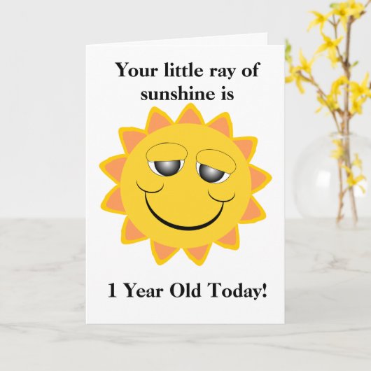 Sunshine First Birthday Kaart (Gele Bloem)