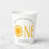 Sunshine First Birthday Papieren Bekers (Voorkant)
