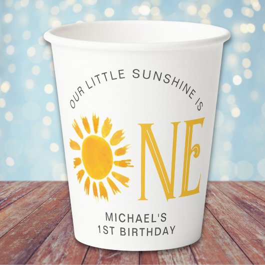 Sunshine First Birthday Papieren Bekers
