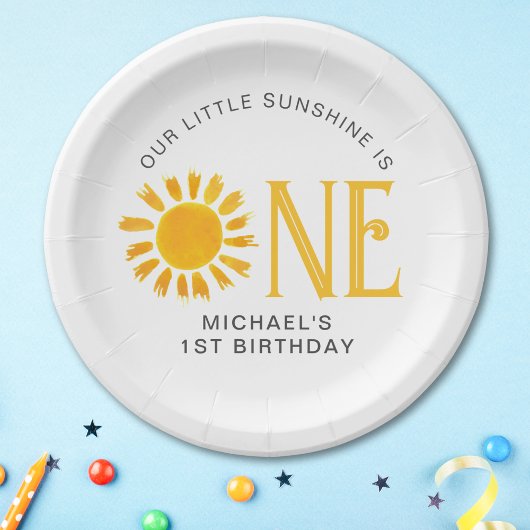 Sunshine First Birthday Papieren Bordje