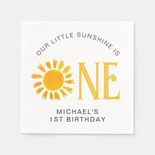 Sunshine First Birthday Servet (Voorkant)