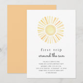 Sunshine First Trip rond Sun One Birthday Party Kaart (Voorkant / Achterkant)