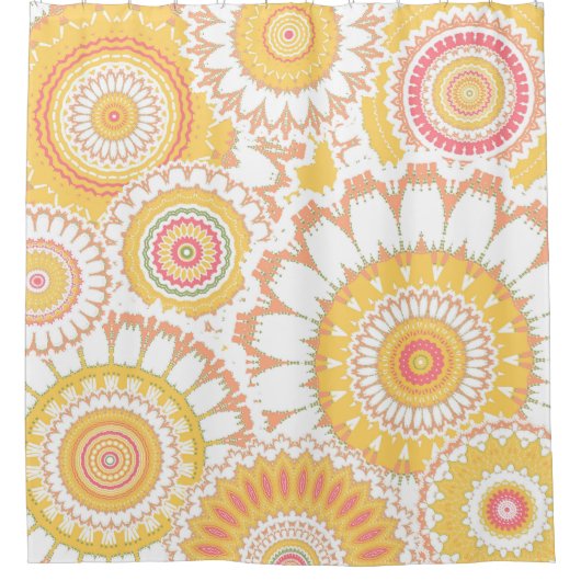 Sunshine Floral Mandalas Douchegordijn (Voorkant)