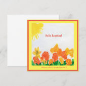 Sunshine Floral Waterverf Kaart (Voorkant / Achterkant)