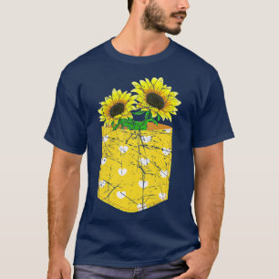 Sunshine Flower Blossom Cute Pocket Hippie Sunflo T-shirt
