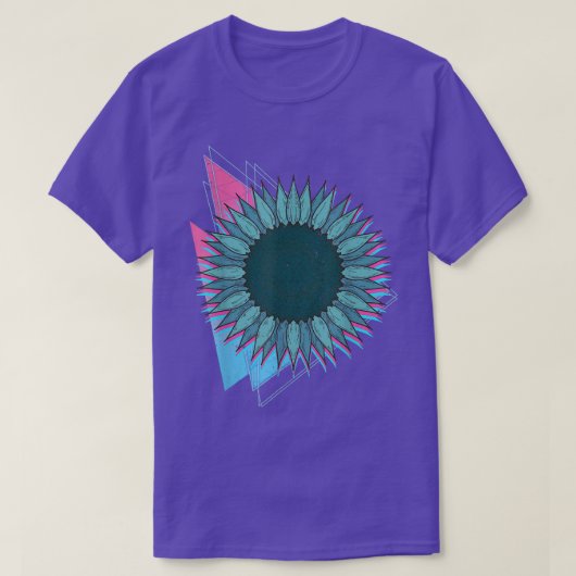 Sunshine Flower Blossom Synthwave Floral T-shirt (Design voorkant)