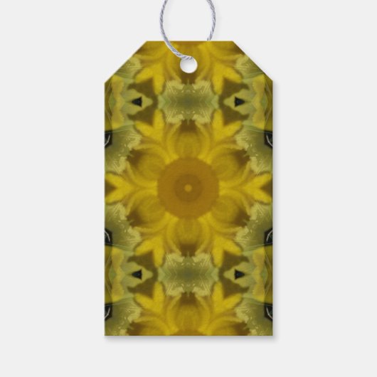 Sunshine Flower Burst Golden Cadeaulabel (Voorkant)