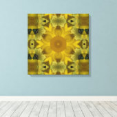 Sunshine Flower Burst Golden Canvas Afdruk (Insitu (Houten vloer))