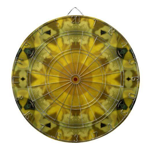Sunshine Flower Burst Golden Dartbord (Voorkant)