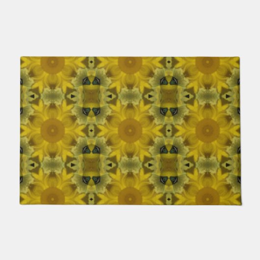 Sunshine Flower Burst Golden Deurmat (Voorkant)