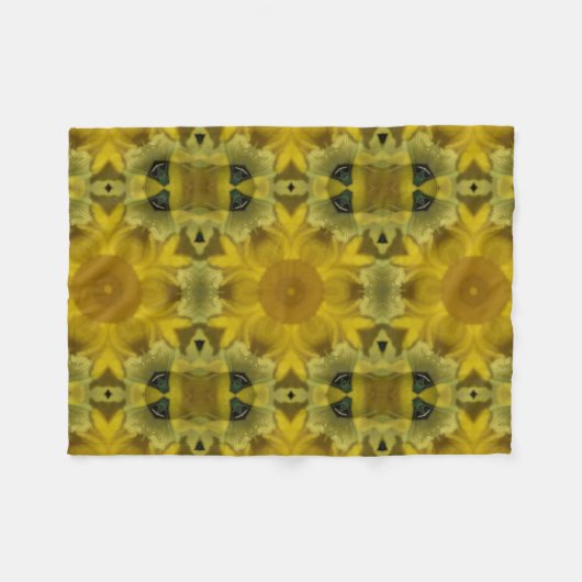 Sunshine Flower Burst Golden Fleece Deken (Voorkant (Horizontaal))
