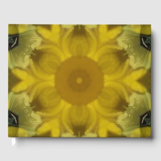 Sunshine Flower Burst Golden Gastenboek (Voorkant)