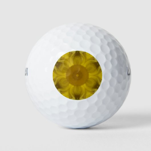 Sunshine Flower Burst Golden Golfballen (Voorkant)
