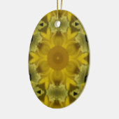 Sunshine Flower Burst Golden Keramisch Ornament (Links)