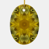 Sunshine Flower Burst Golden Keramisch Ornament (Voorkant)