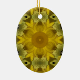 Sunshine Flower Burst Golden Keramisch Ornament
