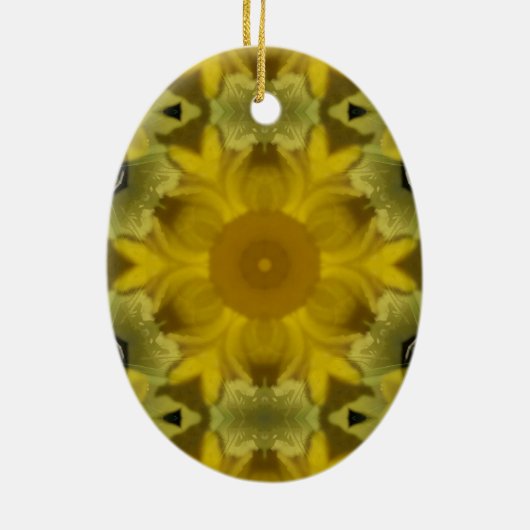 Sunshine Flower Burst Golden Keramisch Ornament (Achterkant)