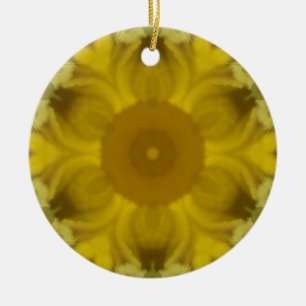 Sunshine Flower Burst Golden Keramisch Ornament