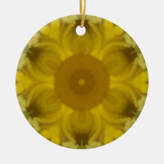 Sunshine Flower Burst Golden Keramisch Ornament (Voorkant)