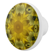 Sunshine Flower Burst Golden Keramische Knop (Rechts)