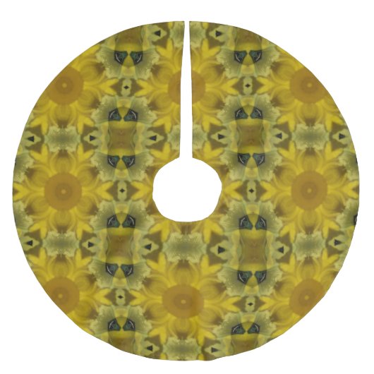 Sunshine Flower Burst Golden Kerstboom Rok (Voorkant)