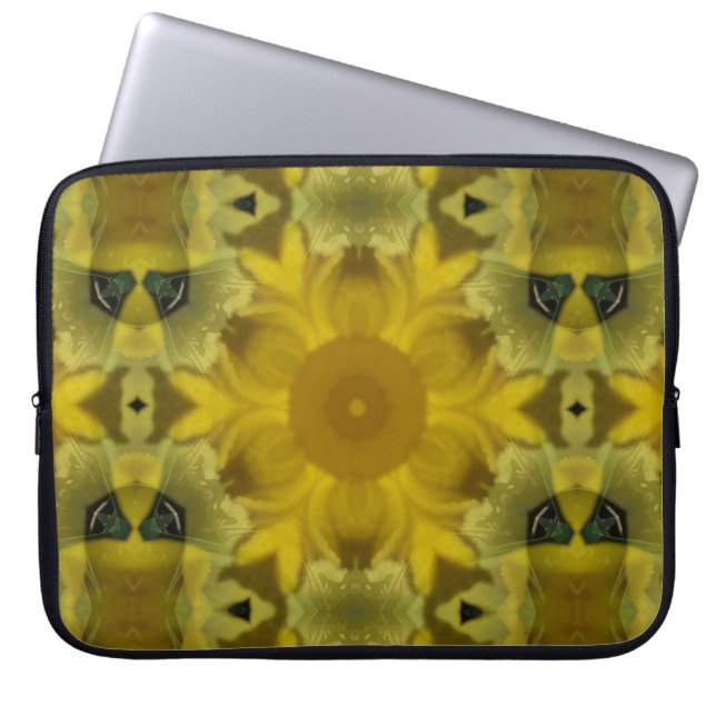 Sunshine Flower Burst Golden Laptop Sleeve (Voorkant)