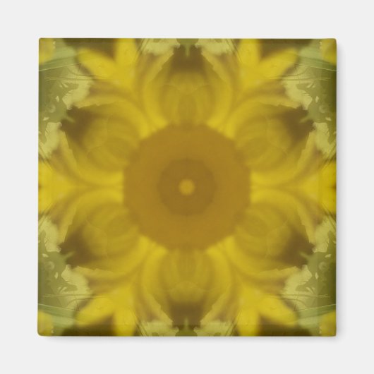 Sunshine Flower Burst Golden Magneet (Voorkant)