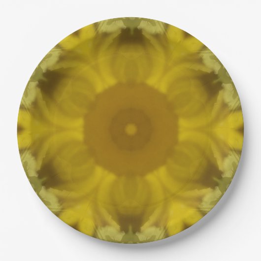 Sunshine Flower Burst Golden Papieren Bordje (Voorkant)