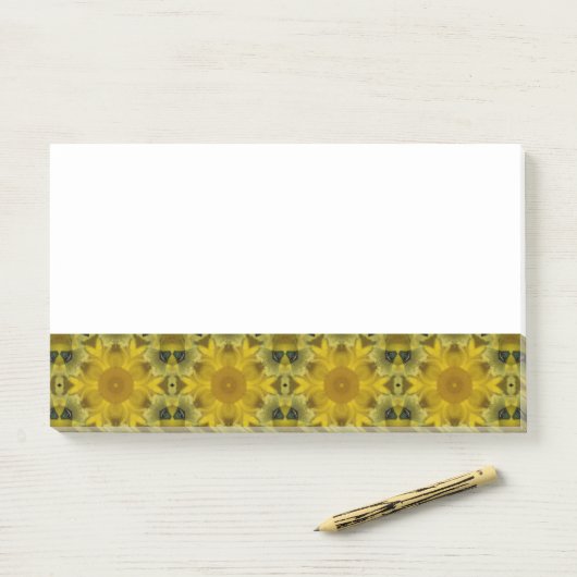 Sunshine Flower Burst Golden Post-it® Notes (Op bureau)