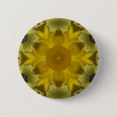 Sunshine Flower Burst Golden Ronde Button 5,7 Cm (Voorkant)