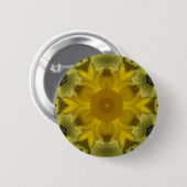 Sunshine Flower Burst Golden Ronde Button 5,7 Cm (Voorkant /achterkant)