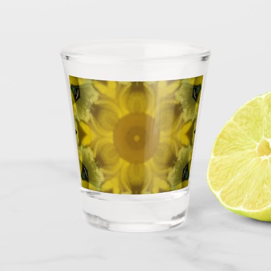 Sunshine Flower Burst Golden Shot Glas (Voorkant)