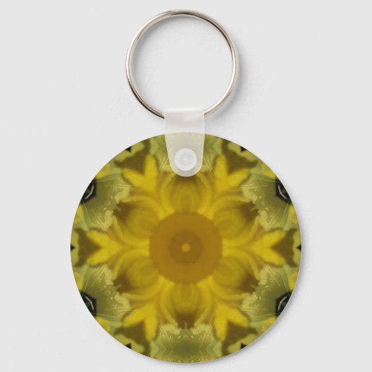 Sunshine Flower Burst Golden Sleutelhanger (Voorkant)