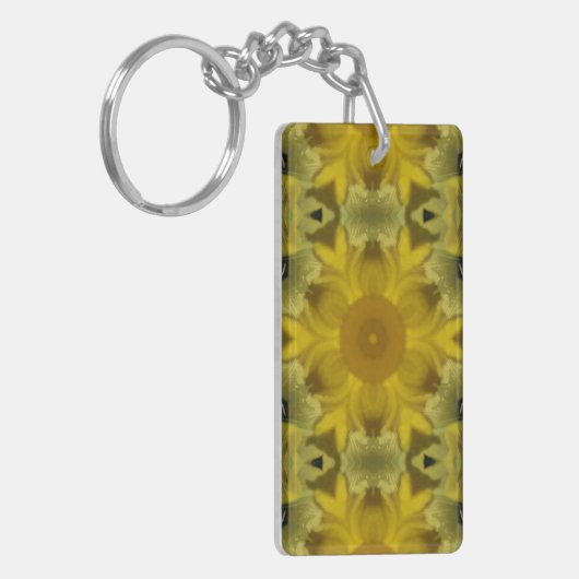 Sunshine Flower Burst Golden Sleutelhanger (Voorkant Links)
