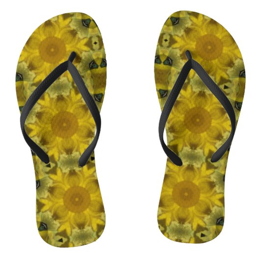 Sunshine Flower Burst Golden Teenslippers (Voetbed)