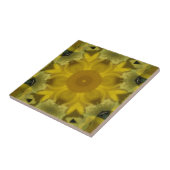 Sunshine Flower Burst Golden Tegeltje (Zijkant)