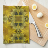 Sunshine Flower Burst Golden Theedoek (Quarter Fold)