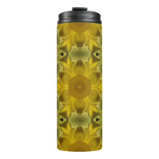 Sunshine Flower Burst Golden Thermosbeker (Voorkant)