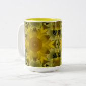 Sunshine Flower Burst Golden Tweekleurige Koffiemok (Voorkant links)