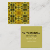 Sunshine Flower Burst Golden Vierkante Visitekaartje (Voorkant / Achterkant)