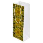 Sunshine Flower Burst Golden Wijn Cadeautas (Achterkant Gekanteld)