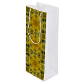 Sunshine Flower Burst Golden Wijn Cadeautas (Voorkant Gekanteld)