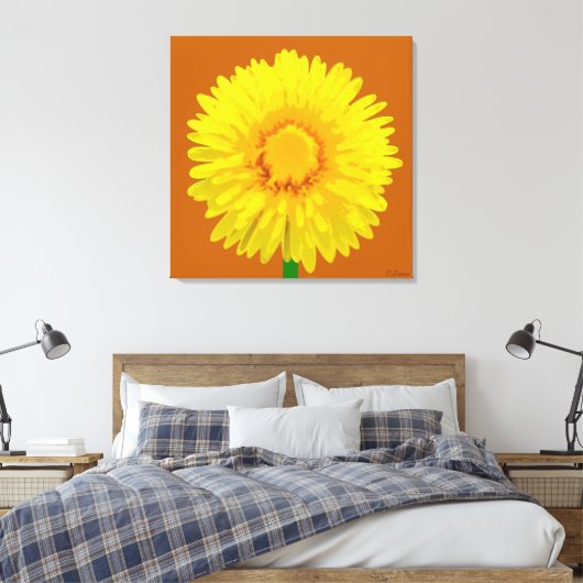 "Sunshine Flower" Canvas Print ontwerp. (Insitu (Slaapkamer))