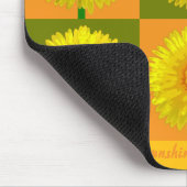 "Sunshine Flower" Checkerboard Mousepad ontwerp. Muismat (Hoek)