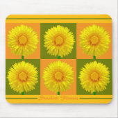 "Sunshine Flower" Checkerboard Mousepad ontwerp. Muismat (Voorkant)