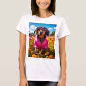 Sunshine Flower Garden Natuur Cloud Sky teckel T-shirt (Voorkant)