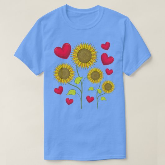 Sunshine Flower Lover Hippie Sunflower Heart Sunfl T-shirt (Design voorkant)