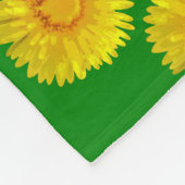 "Sunshine Flowers" Green Fleece Deken ontwerp. (Hoek)